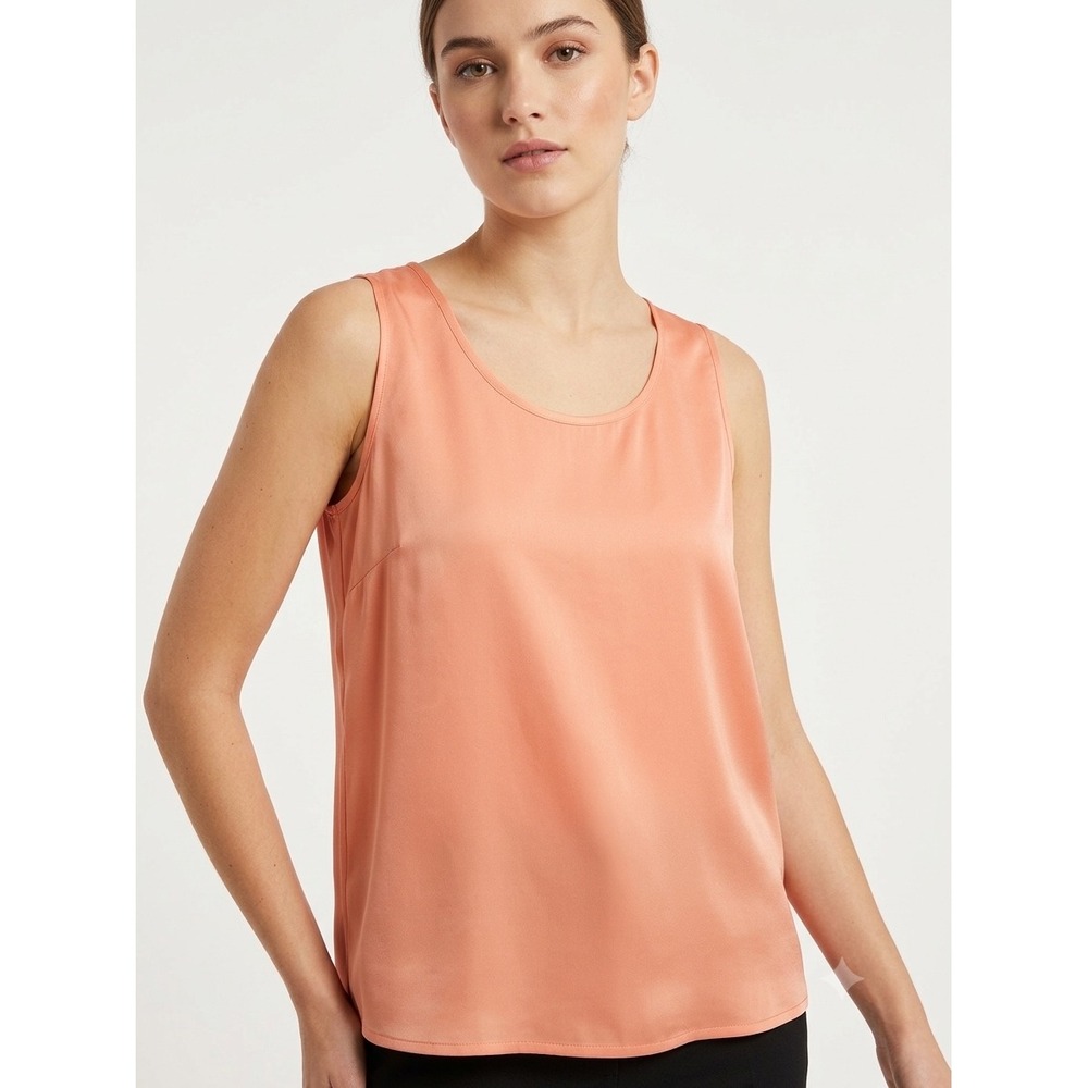 Louis Feraud‎ Y2K Vintage Ethereal Coral Sleeveless Tank Blouse US 12 UK 16